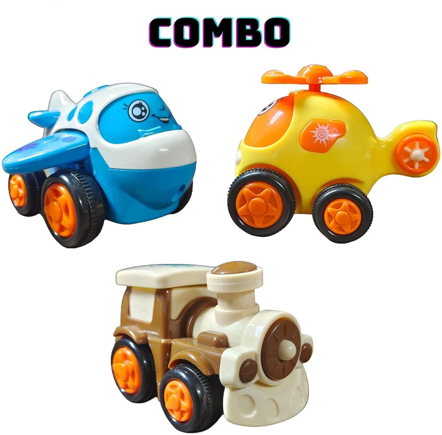 littlewish unbrekable friction power toys train,plane & helicopter combo toys for kids-picture-20