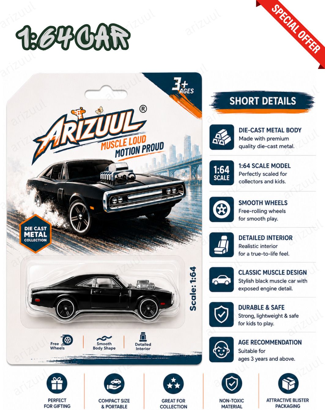 arizuul fast and furious ff7 toy car black alloy premium display collectible model car-picture-36