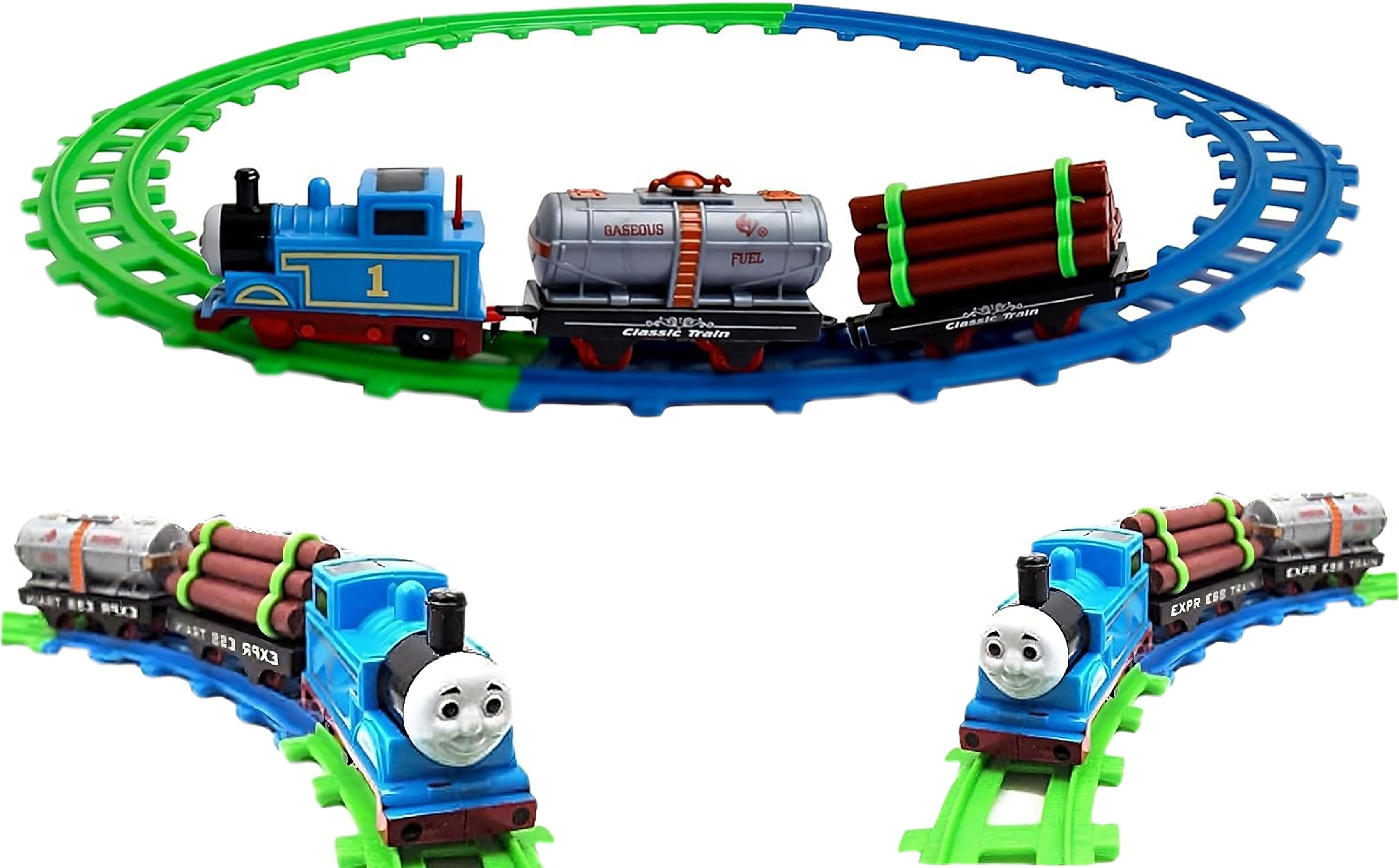 Thomas Express Train Toy Set with Locomotive Engine, Cargo car and Tracks-image-19