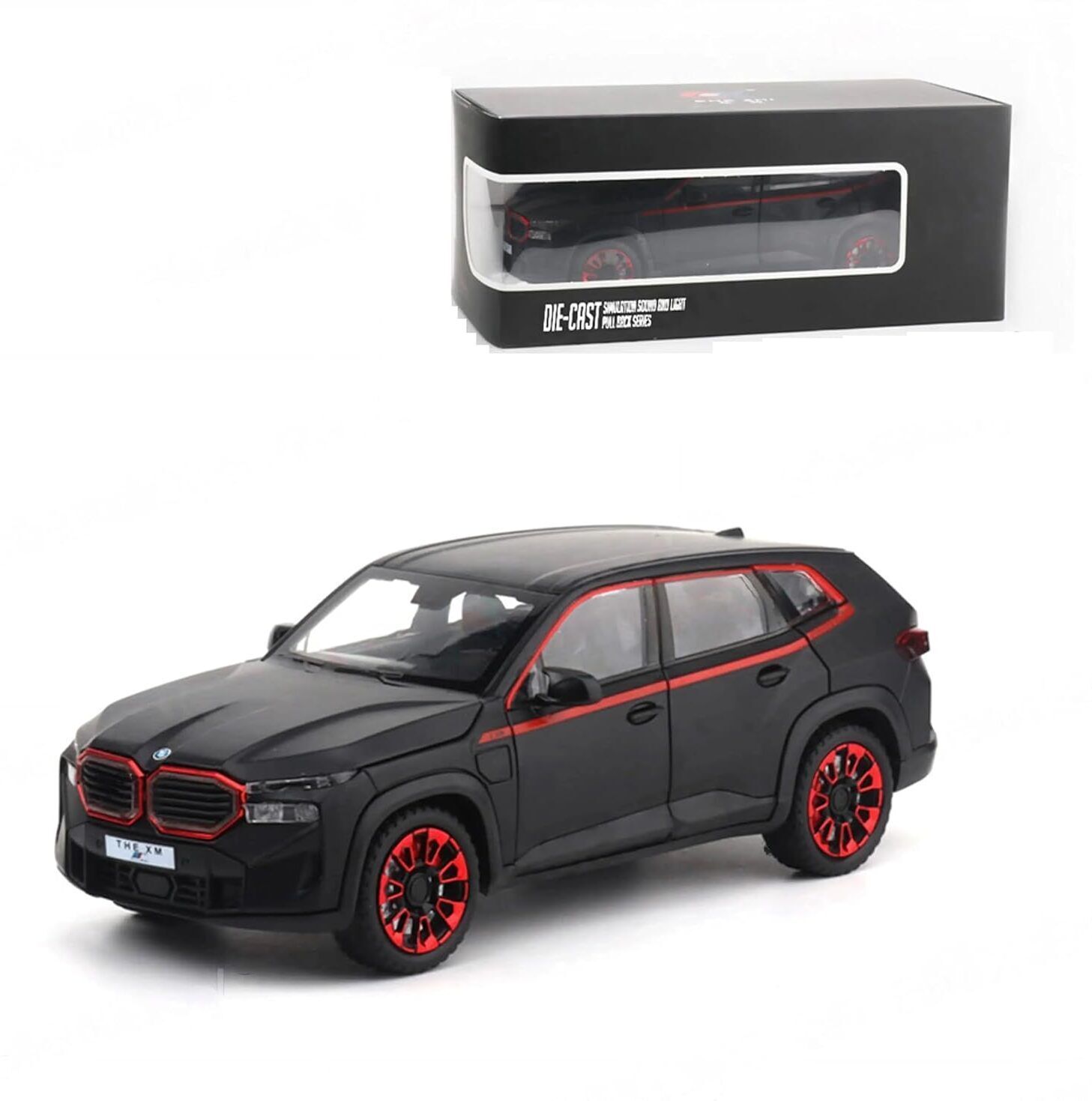 sarjudas enterprise 1:24 B-M-W The XM Diecast Metal Pull Back Car with 6 Openable Doors with Sound-picture-25