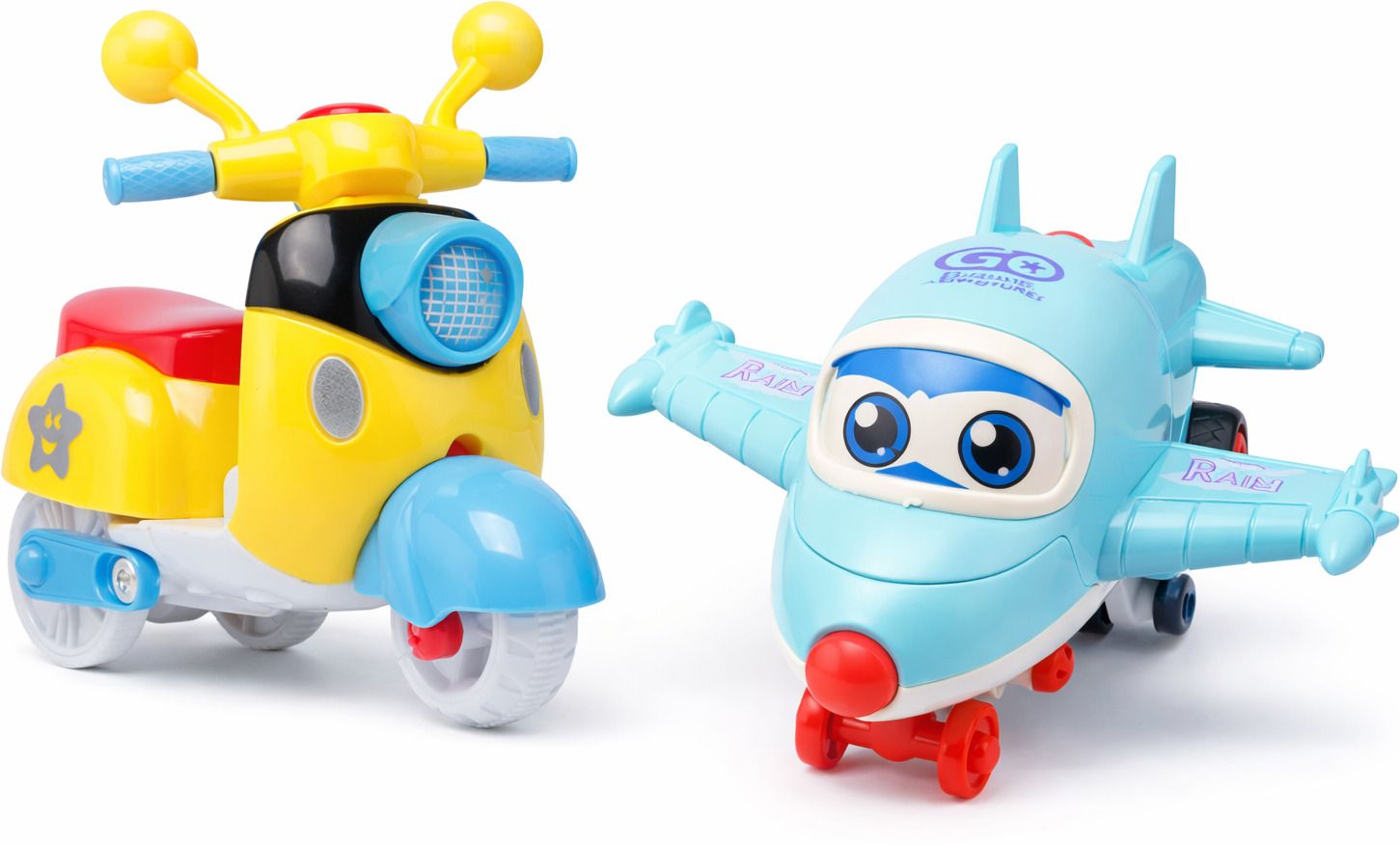 tinytoy Kids Toy Scooter & Airplane Combo Pack 2-in-1 Fun Toy Set Gift for Boys & Girls-picture-10