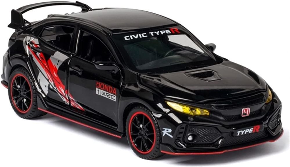 ukaxa 132 Diecast Civic Model Type-R Toy Car Pull Back Openable Door With light &Sound-picture-44