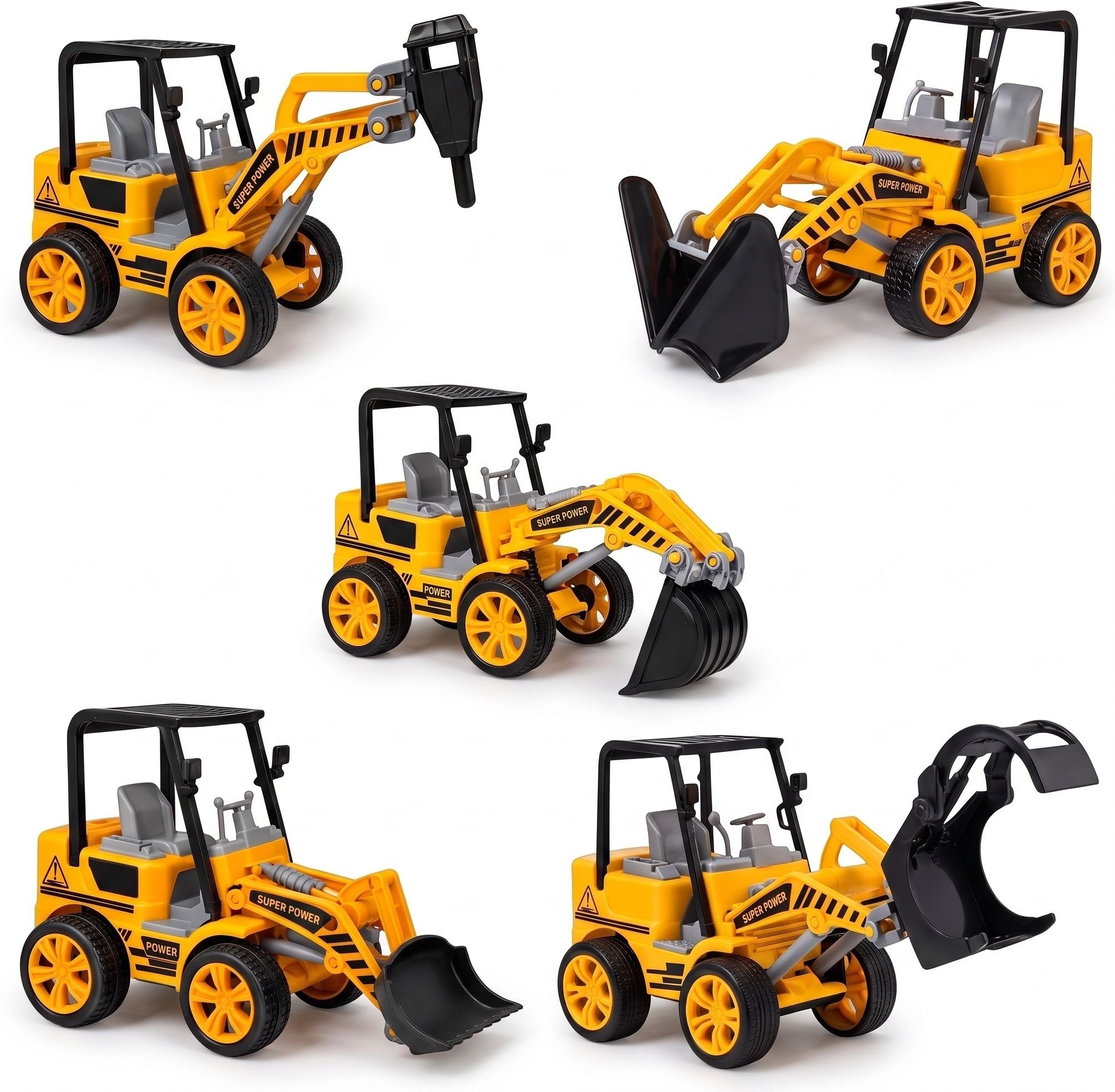 Construction Vehicle Toy Set of 5 | Excavator Crane Truck Toys for Kids-image-2