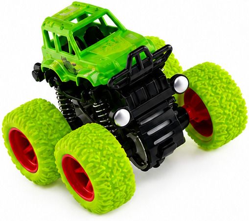 Monster Truck Toy Set Pack of 4 Friction Powered Big Wheel Cars for Kids-image-11