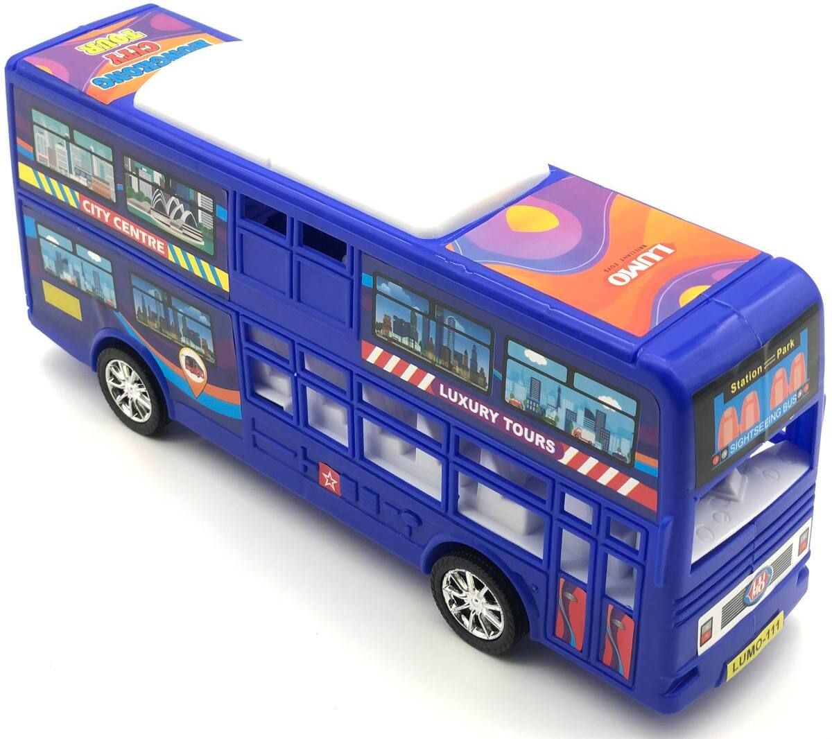 Plastic Pull Back LUMO Bus, 1 Pull Back Bus, (Multicolor)-image-2
