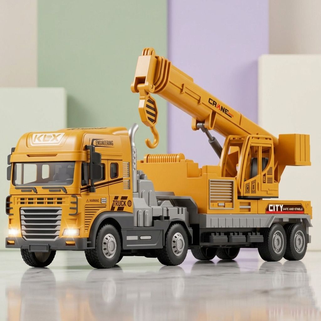 Heavy Duty Construction Crane Truck with Movable Hook and Light Sound Effects-image-26