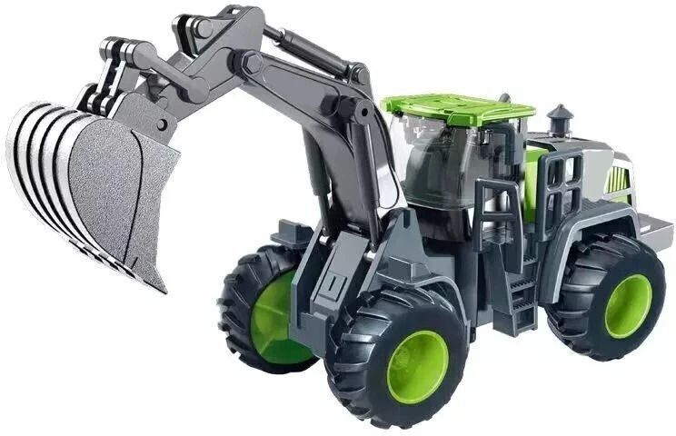 scholarly Friction Powered Construction Excavator Truck Pull Back Vehicle JCB Toy for Kids-picture-23