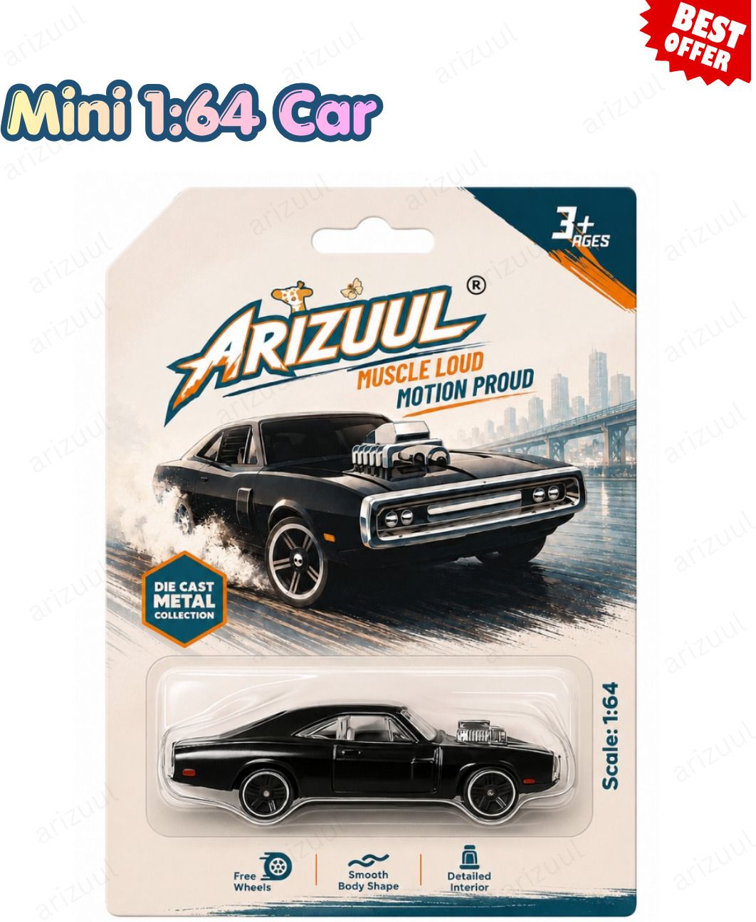 arizuul Fast & Furious Black Alloy Die Cast Toy Car 1:64 Scale Gift for Kids and Boys-picture-34