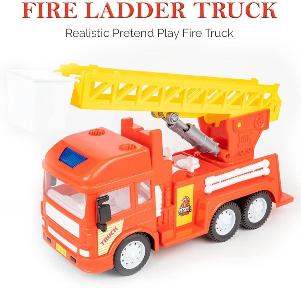 zokato Fire Ladder Truck | Friction Powered Big Size Vehicle for Kids-ZK1-picture-10
