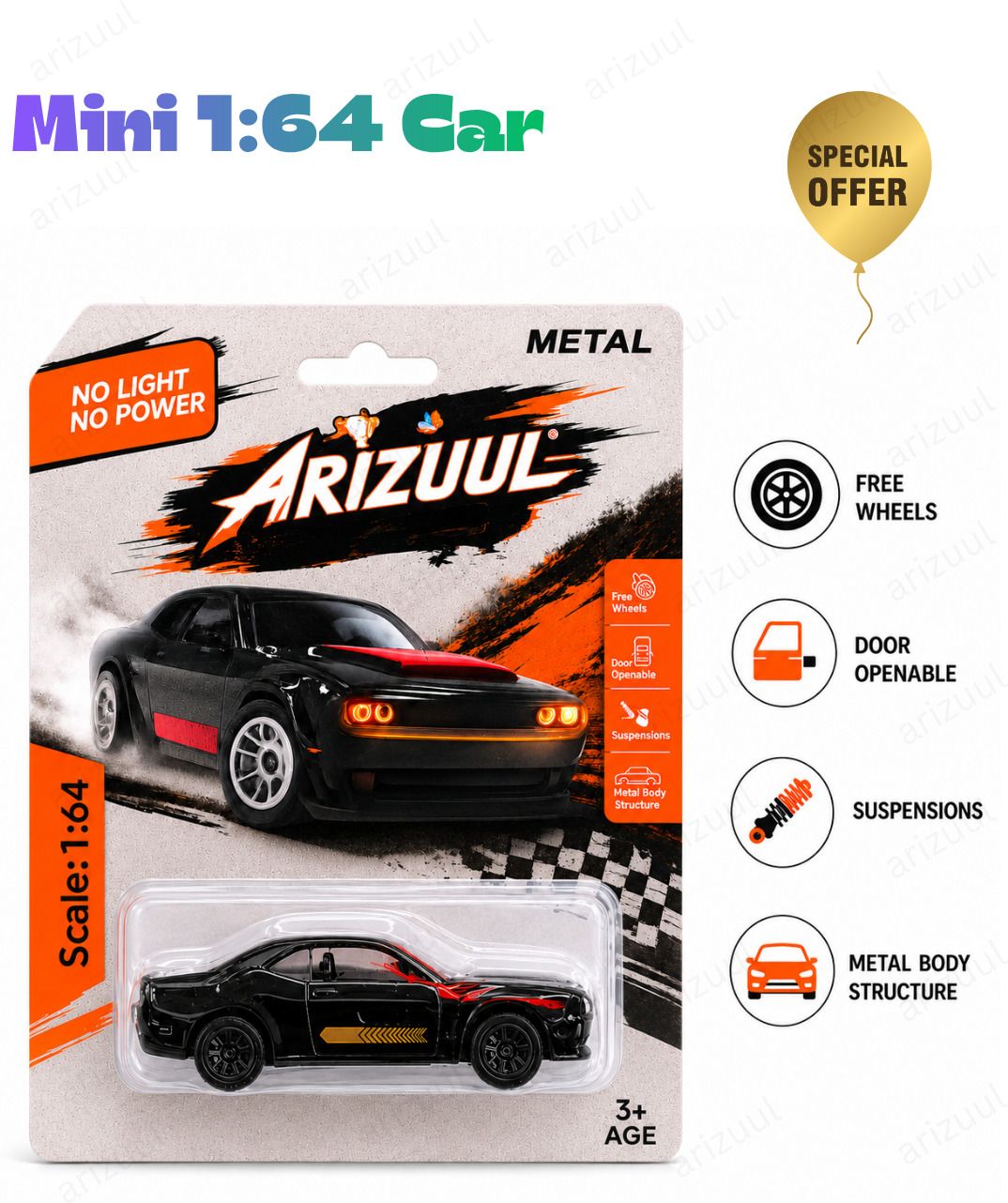 arizuul Dodge Challenger Premium Diecast Model Car with Detailed Interior and Exterior-picture-27
