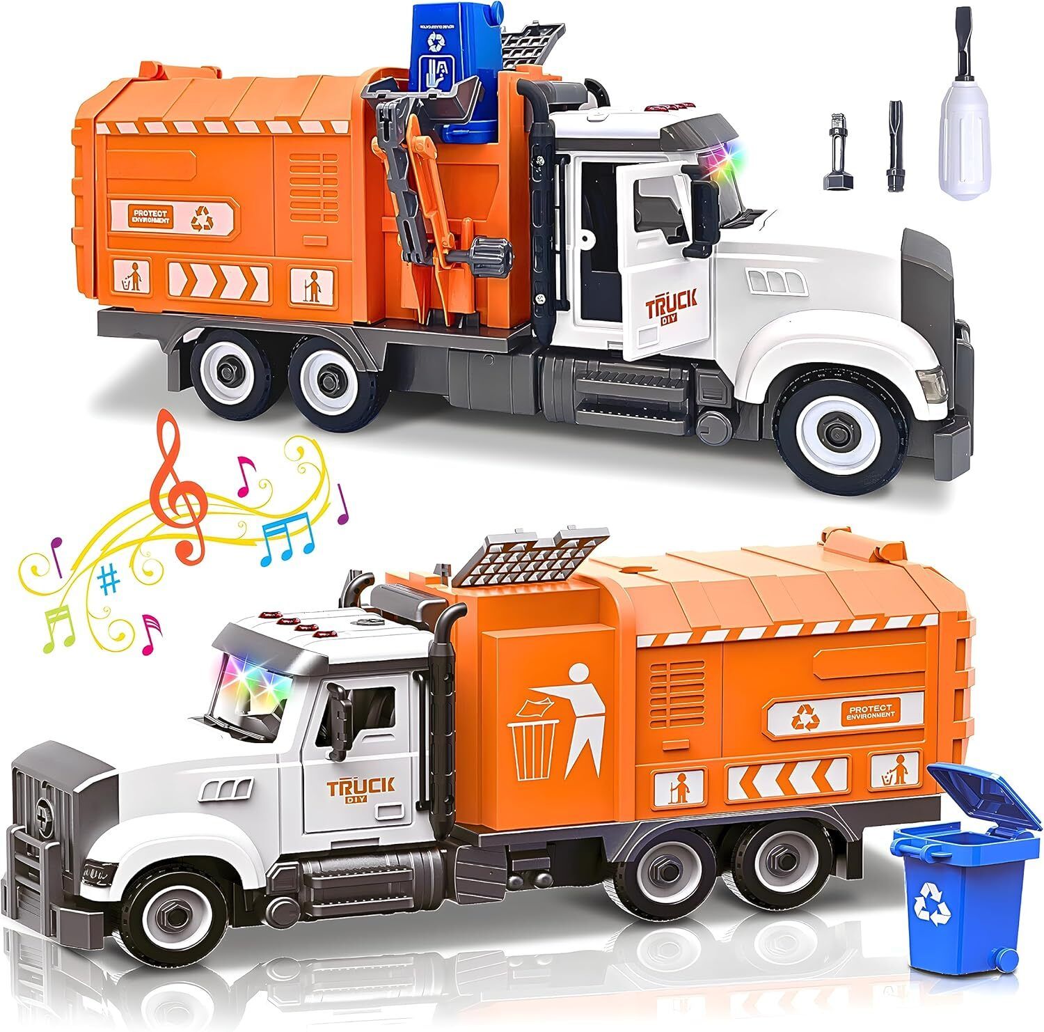 star impex Garbage Truck Toys Realistic Trash Truck with Light and Sounds-picture-32