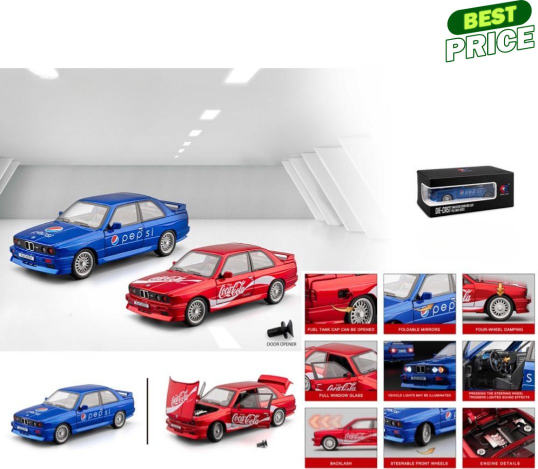 pepsi coca cola edition diecast metal toy car collectible display model-image-49