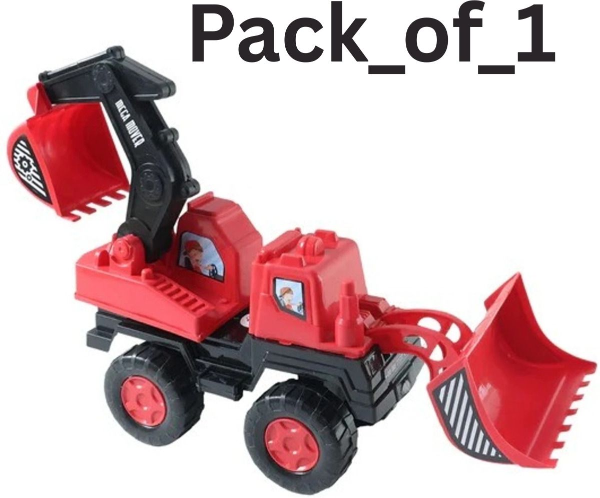 lastictoy Kids Red Construction Toy Truck Mega Mover 2-in-1 Excavator Digger No Battery-picture-30