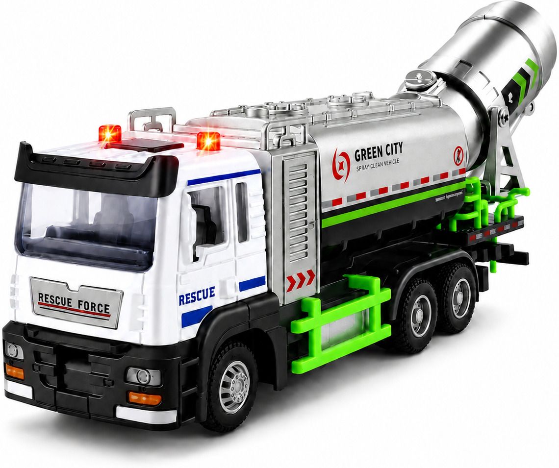 yumyra 1:32 Cleaning Sanitation Truck Die Cast Toy with Water Spray Light & Music-picture-39