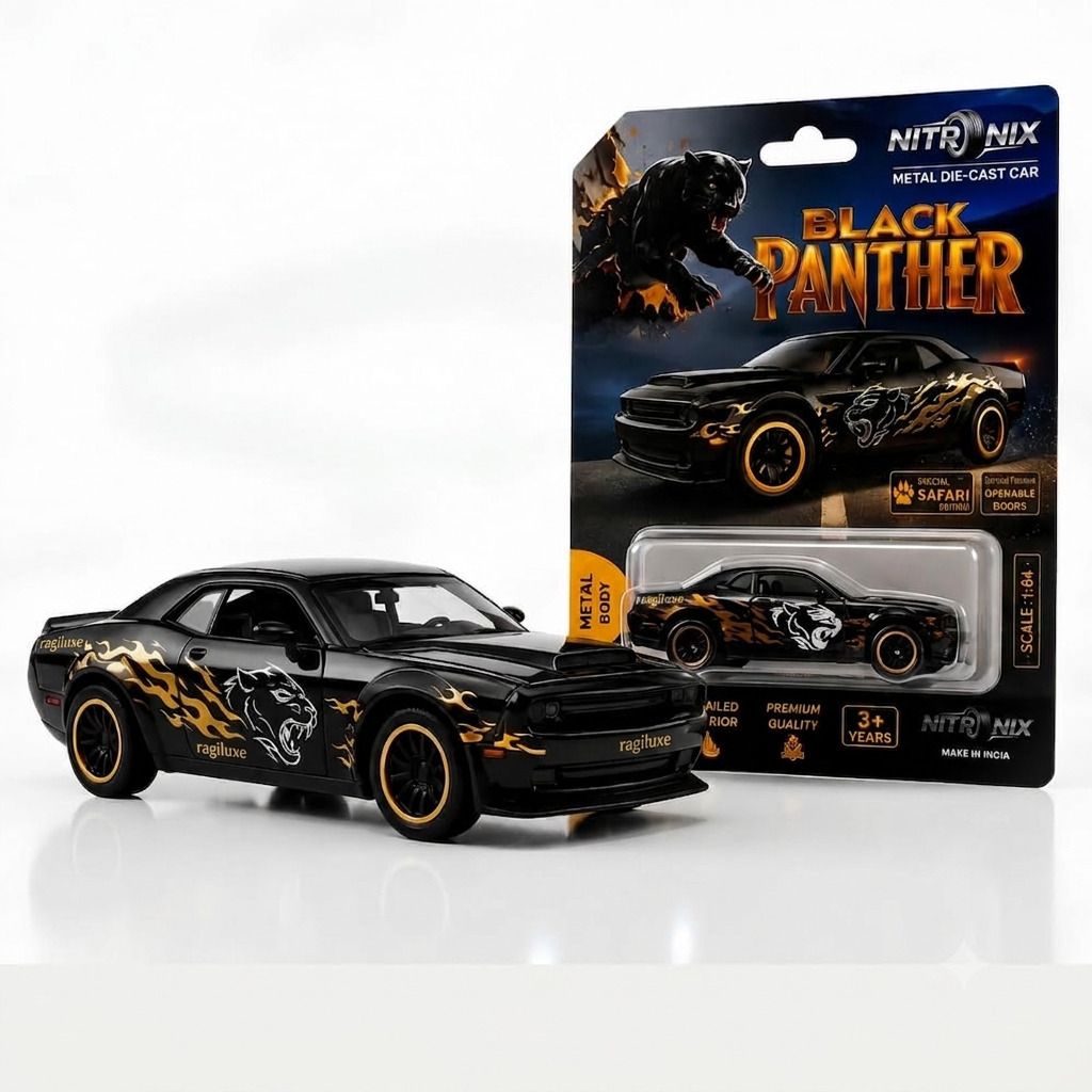 ragiluxe 1:64 Scale Black Panther Die Cast Metal Toy Car for Kids & Collectors-picture-39