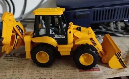 plus shine 2-in-1 Friction Powered Bulldozer Truck JCB Excavator Toys Big Rubber Wheels-picture-21