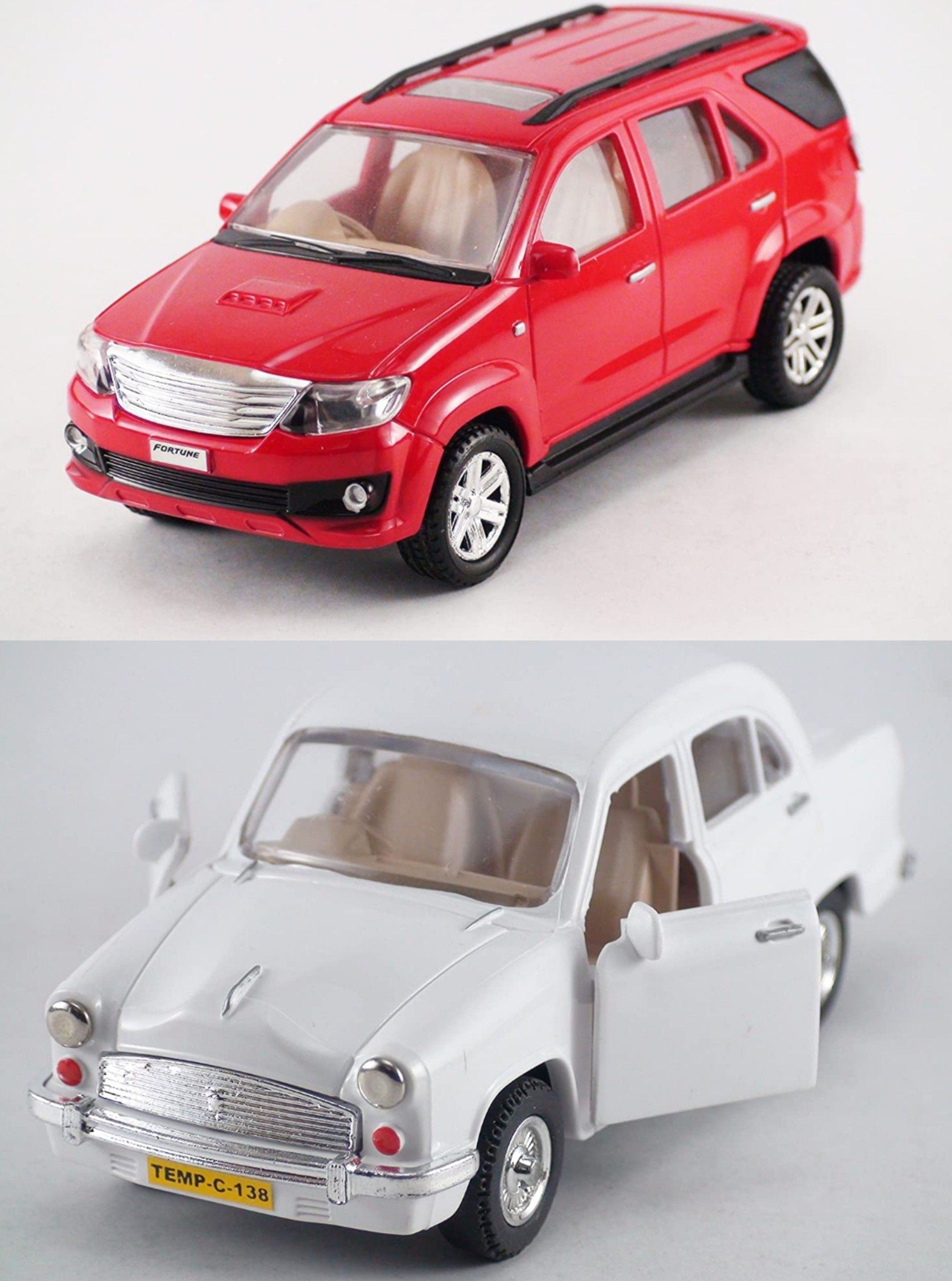 viaan world Combo Pack Of PULLBACK ( Ambassador & Fortuner ) Toy for Kids-picture-7