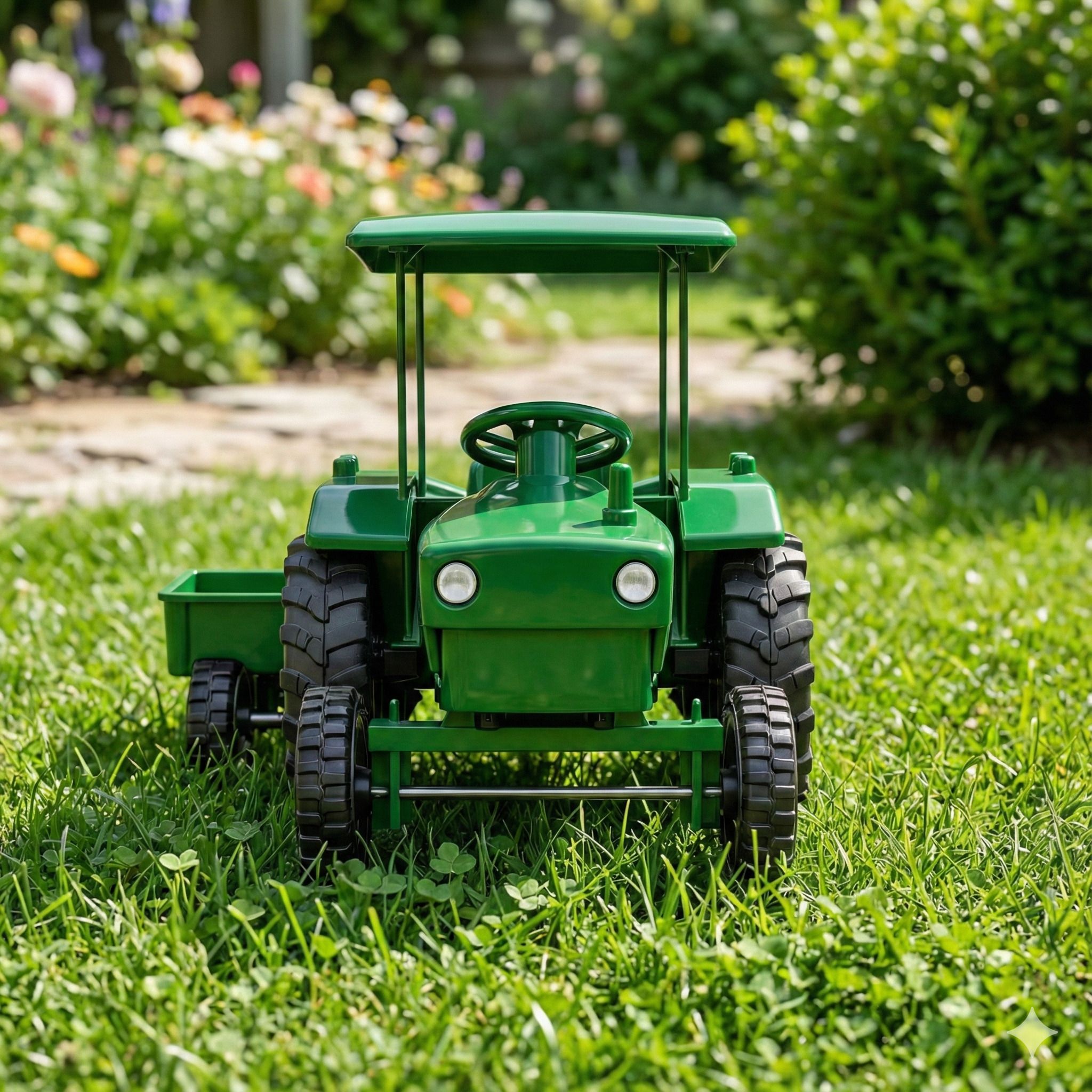 Plastic Kids Tractor Trolley Toy for Creative Play (Green)-image-25