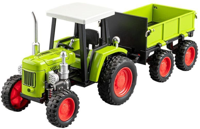 Die-Cast Farm Vehicle, Pull Back Action, Vintage Mini Tractor Model-image-41