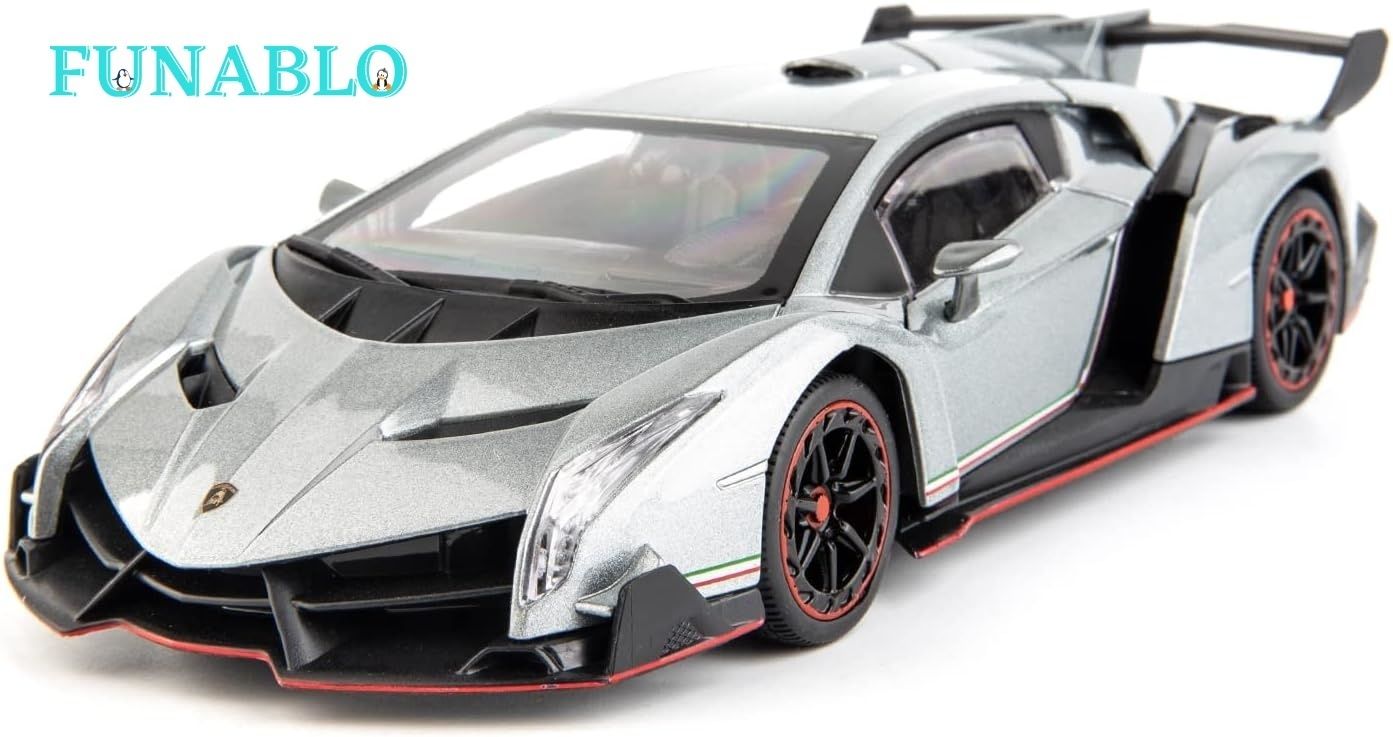 Diecast Car for Lambo Veneno Model Car 1/24 Scale Sports Toy Vehicle