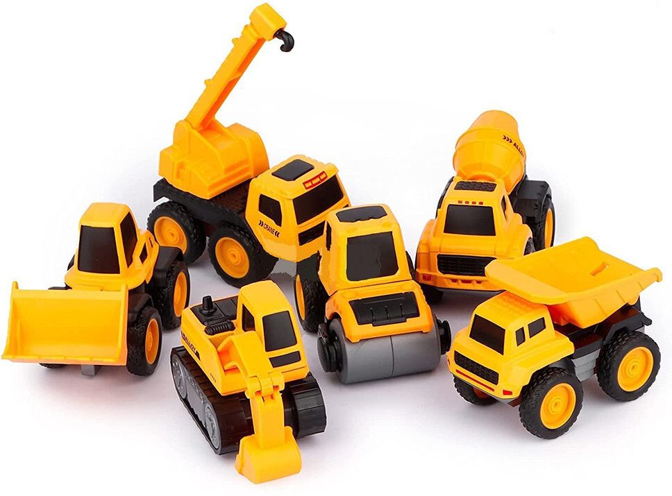 dezicon Unbreakable Engineering Toy Set 6 Truck Crane Excavator roller Mixer DZE-picture-13