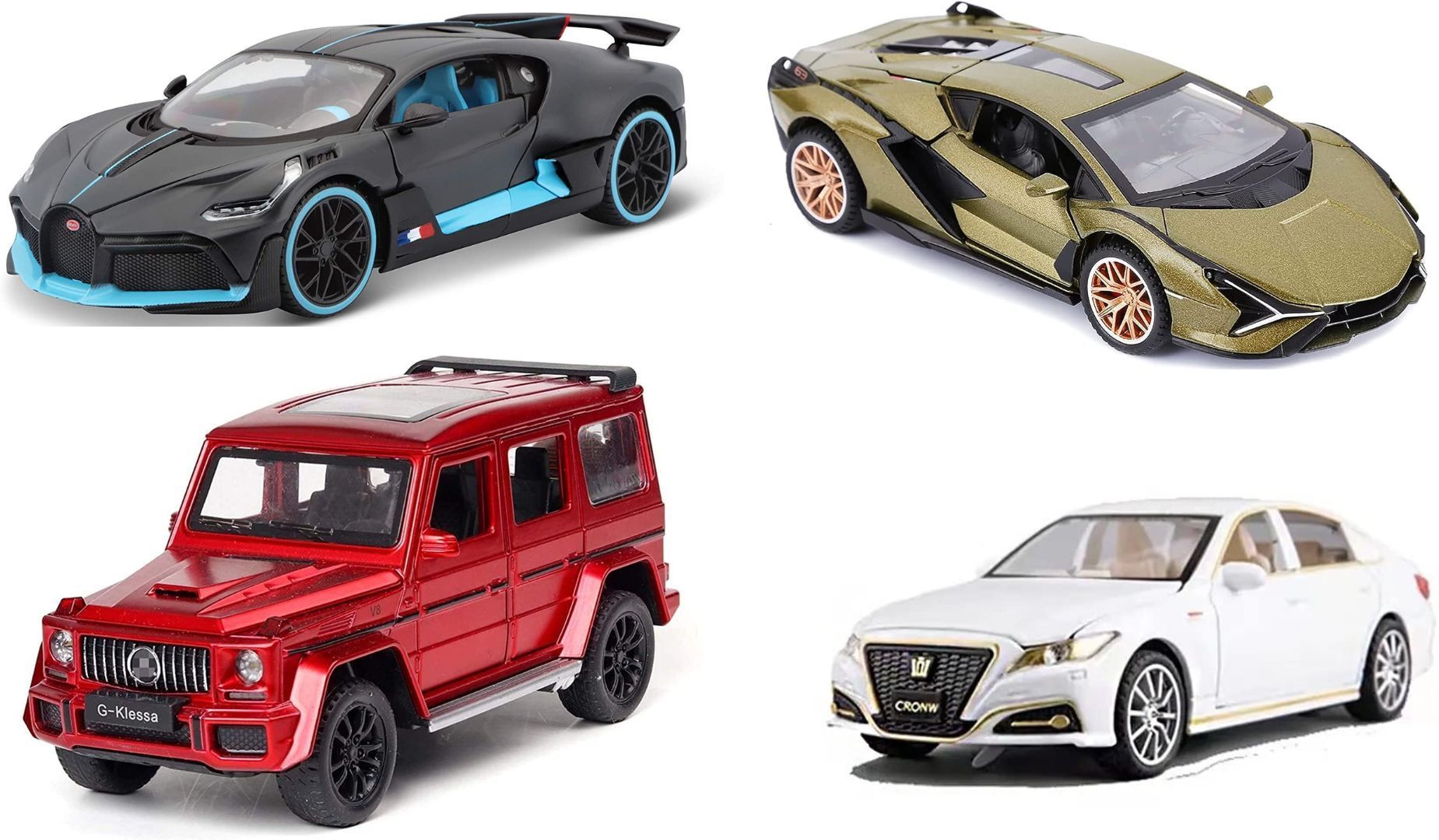 4 pcs 1:32 DieCast Metal Pullback Car Toy,Lights, and Sounds for Boys Gift