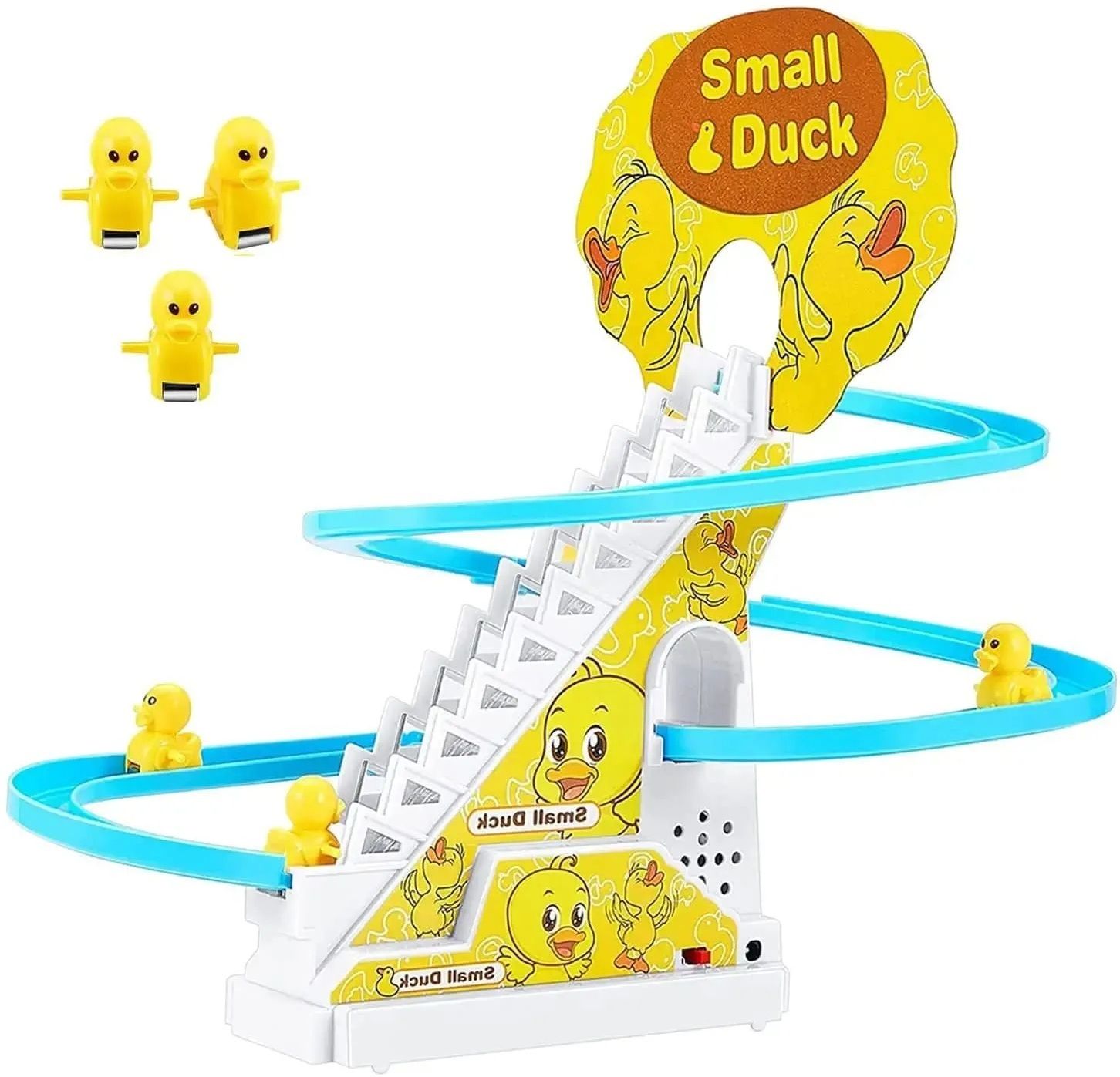 skstore small duck climbing stairs electric yellow duck assembled track music slide-picture-37