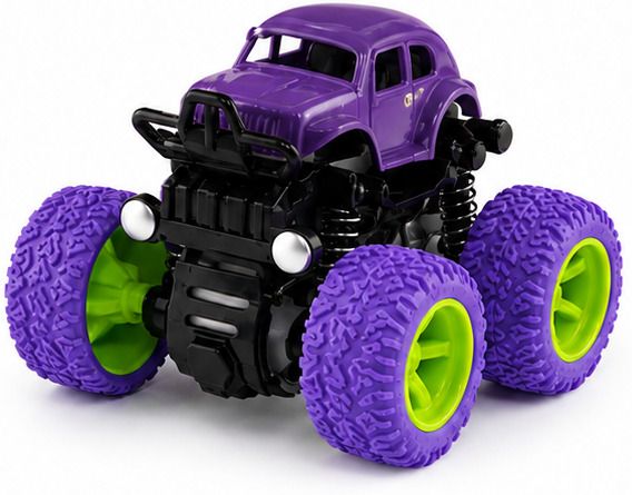 Monster Truck Toy Set of 4 Big Wheel Friction Powered Off Road Cars for Kids 3+-image-10