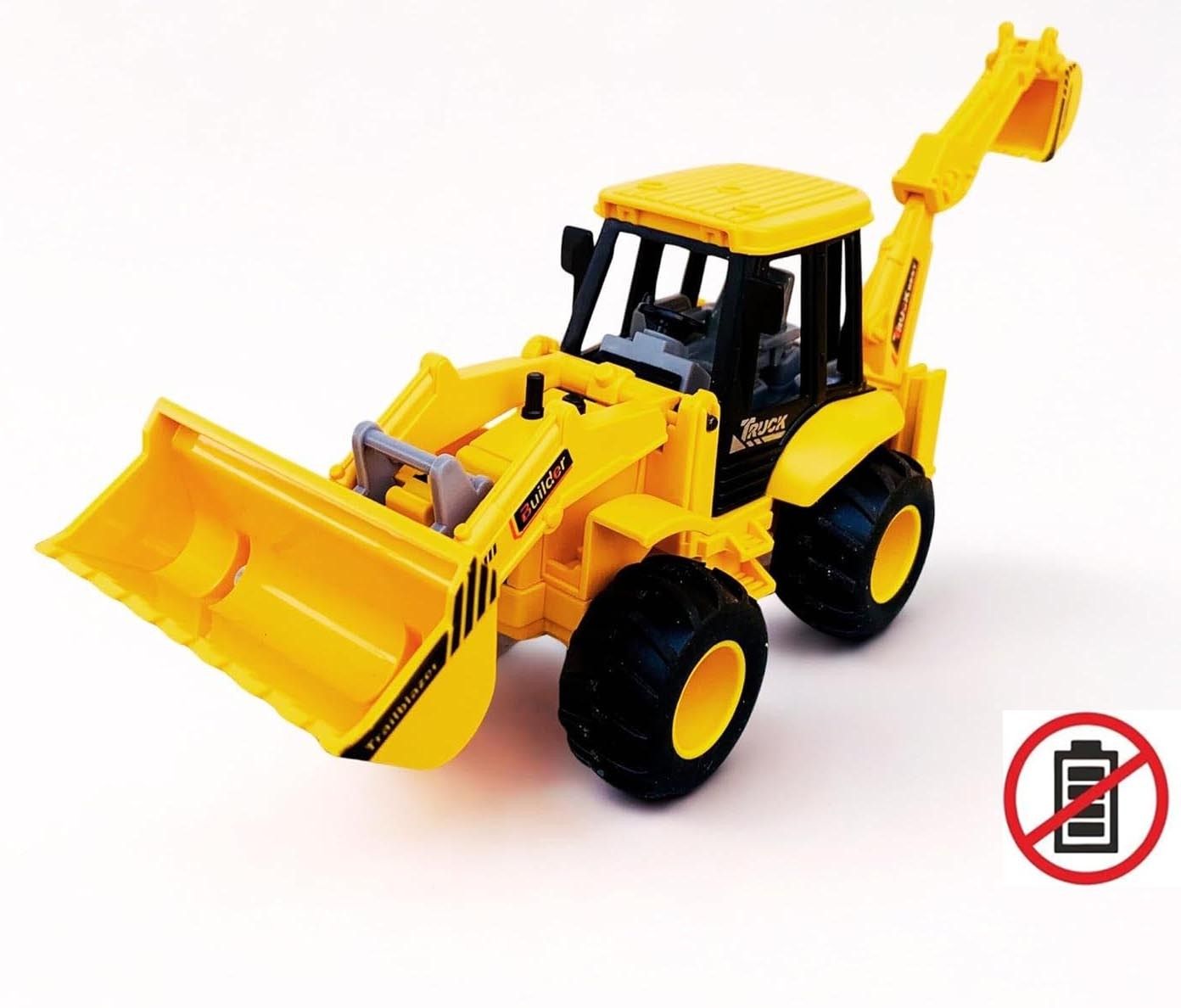 forsikha Unbreakable Pull Back JCB Bulldozer Action Non-battery Operated Loader Truck Toy-picture-27
