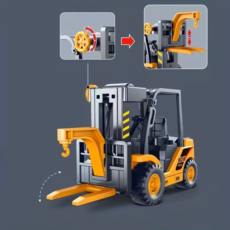 Forklift Truck Toy High Detail Construction Vehicle Model for Kids-image-1