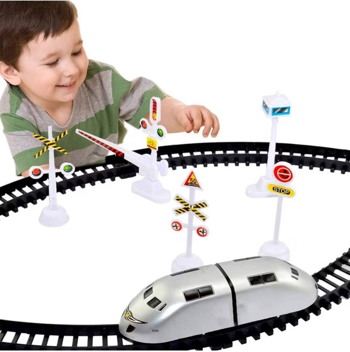 Train Set with Circular Track, Battery Powered Bullet Train for Kids
