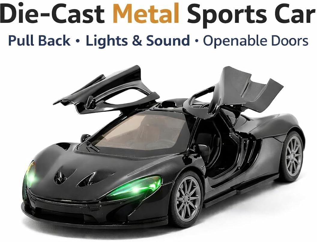 hda group Die Cast Metal Model Cars with Light Sound Pullback Openable Door Toys A-picture-13