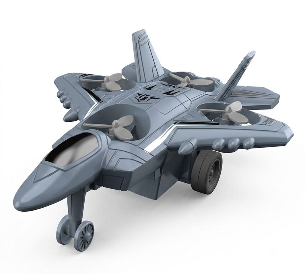 Fighter Jet Toy Plane with Spinning Propellers and Wheels for Kids-image-49