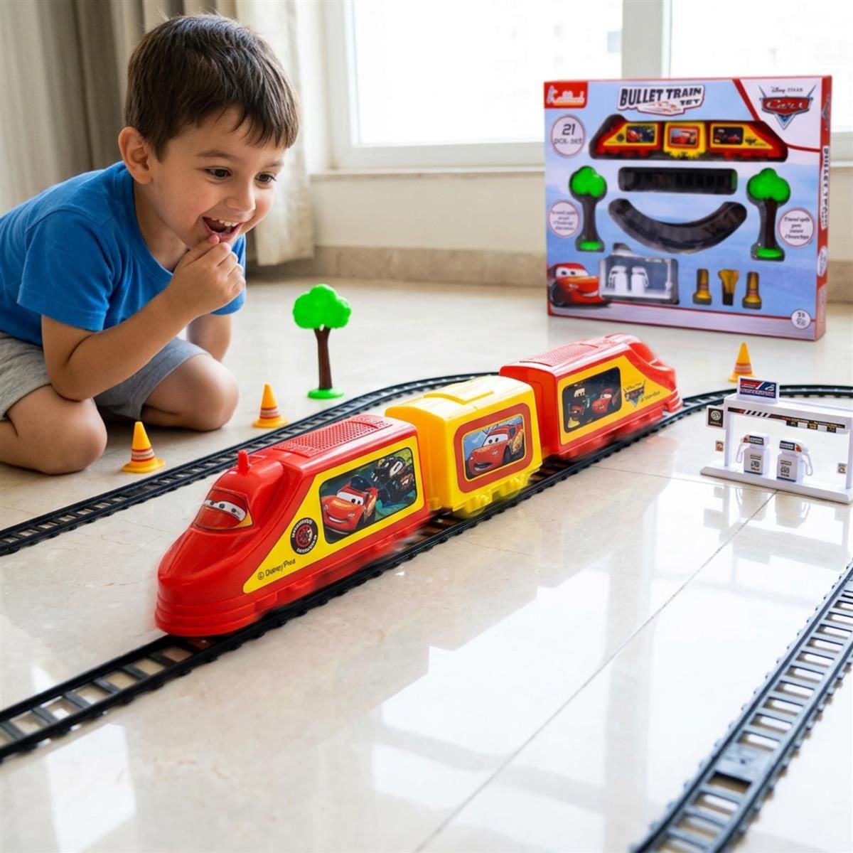 disney Cars Cartoon Bullet Train Track Set-picture-42
