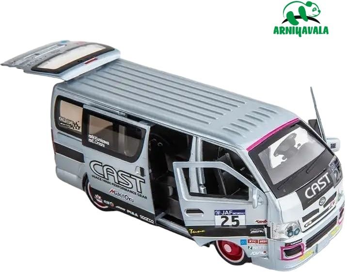 Toyota HIACE Van car Metal Pull Back Diecast Car 1:32 Racing Van Pull Back Car-image-48