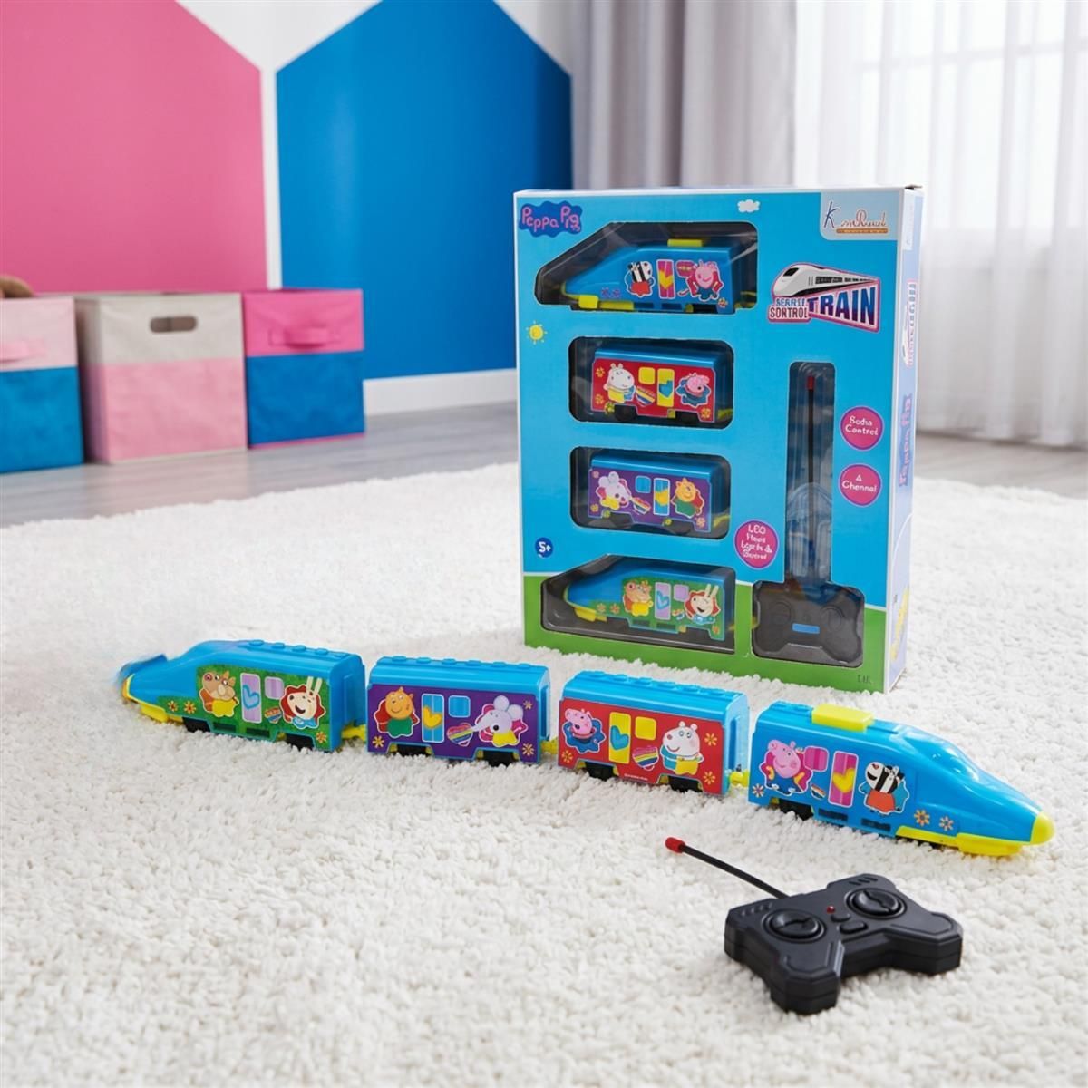 Peppa Theme Remote Control Train Toy for Kids (Light Blue)-image-3