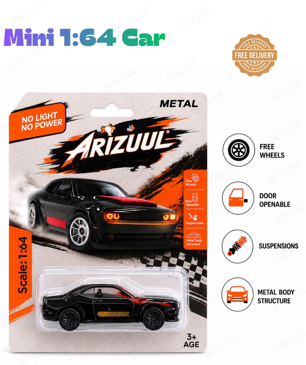 arizuul Dodge Challenger Premium Collectible Racing Car Model for Kids and Hobby Lovers-picture-21
