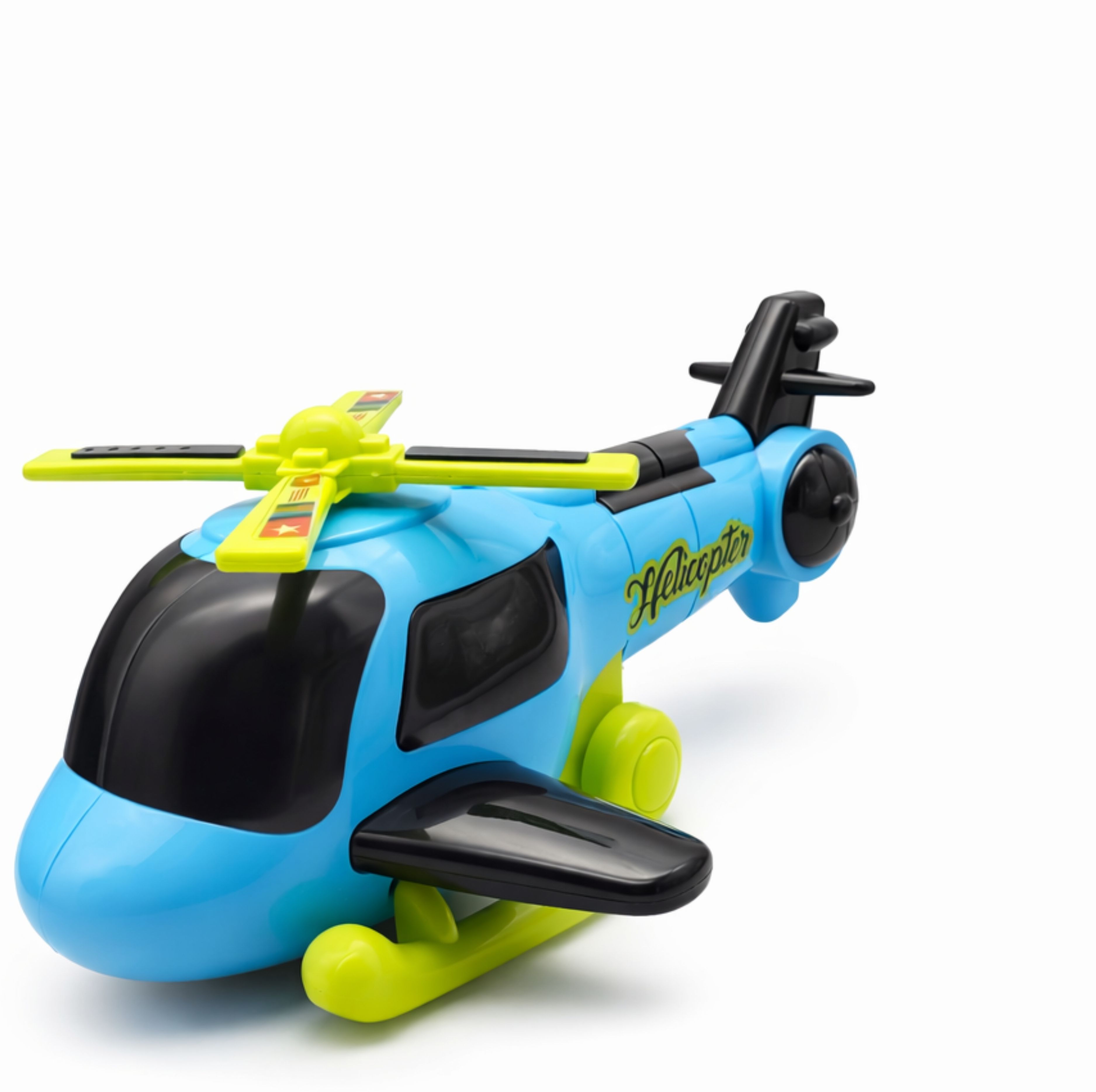 Blue Fighter Helicopter Toy with LED Lights & Realistic Sound Effects