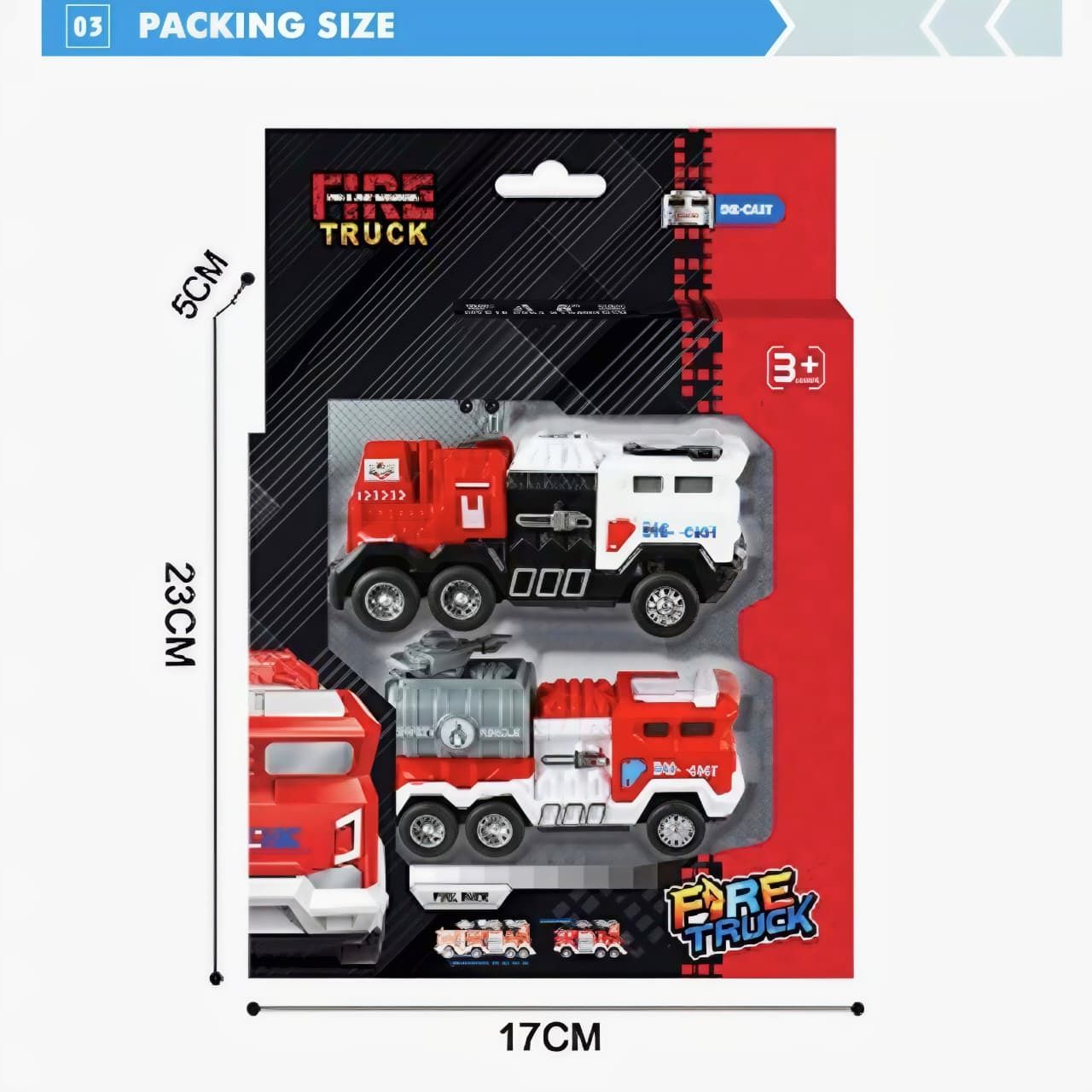All New 2 Pcs Set of Fire Truck Playset Friction Powered Truck with Tanker
