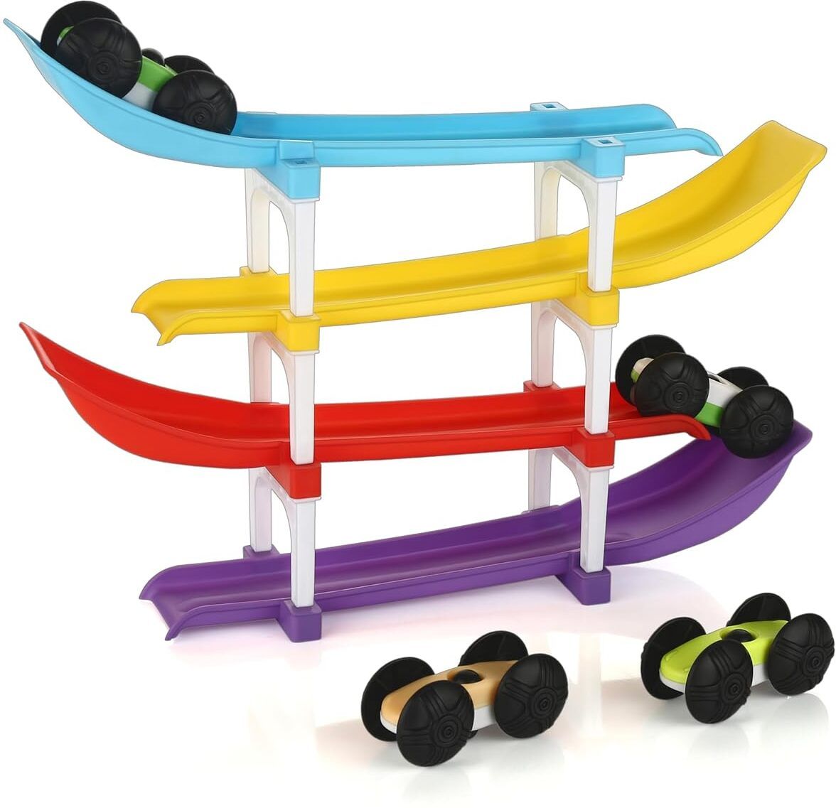 Level Car Racing Ramp Track Set with Cars, Multi-Color-image-18