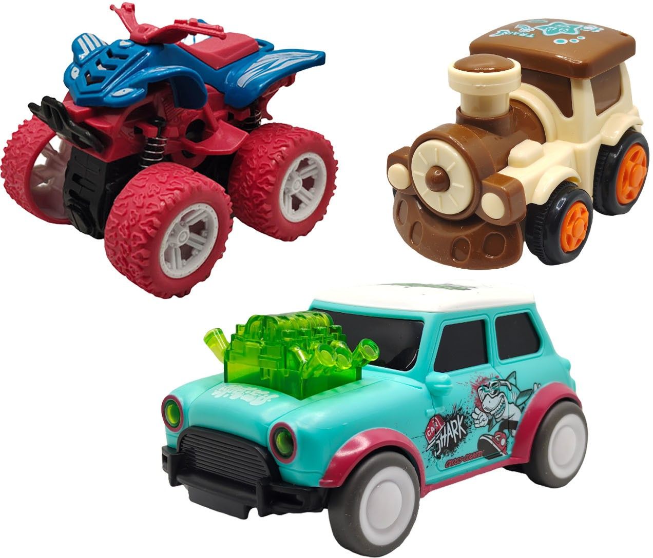 Unbreakable Four-Wheel Drive Friction Powered Diecast Toy Set-C190-image-4