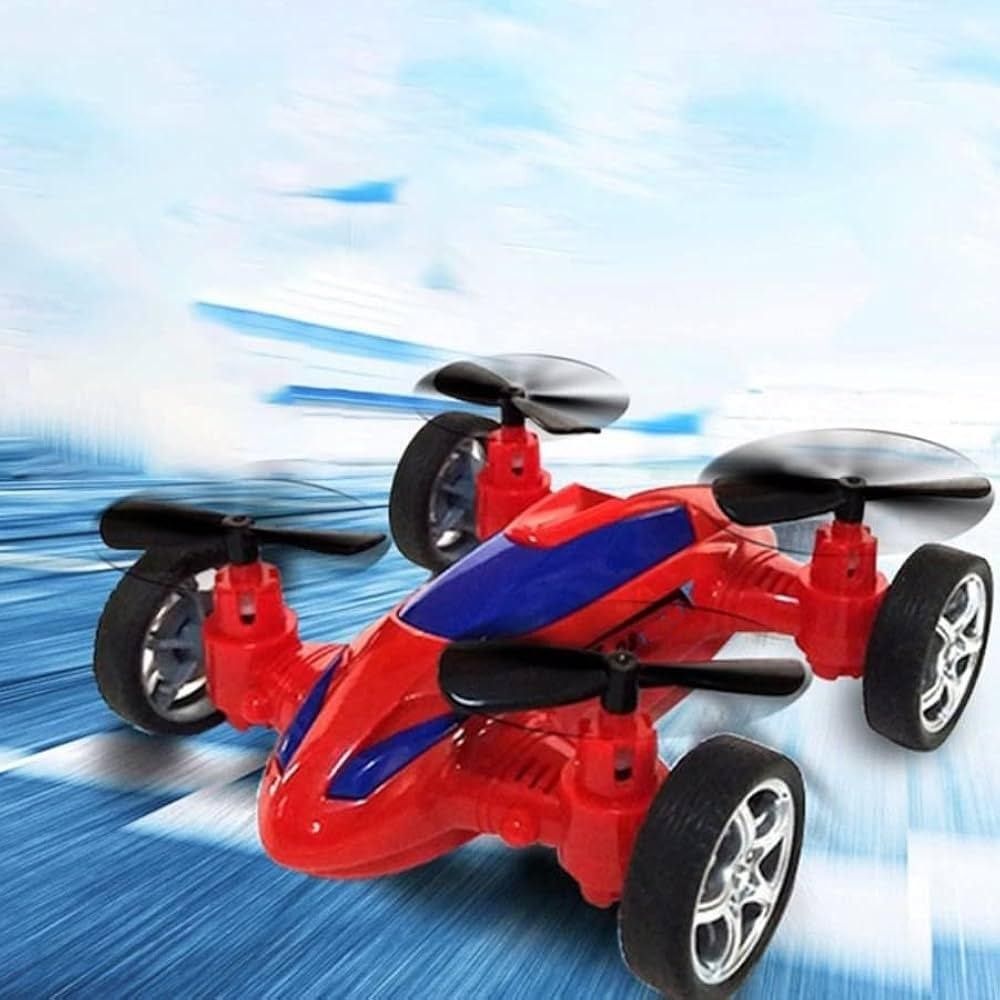 Friction Powered Realistic Moving Fans 4 Rotors with Blades Drone Flying Car Toy-image-13