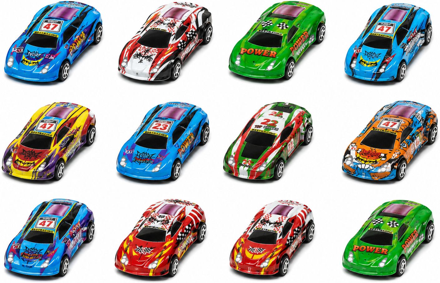 Multicolor Pull Back Toy Cars Set | 12 Mini Racing Vehicles-image-16