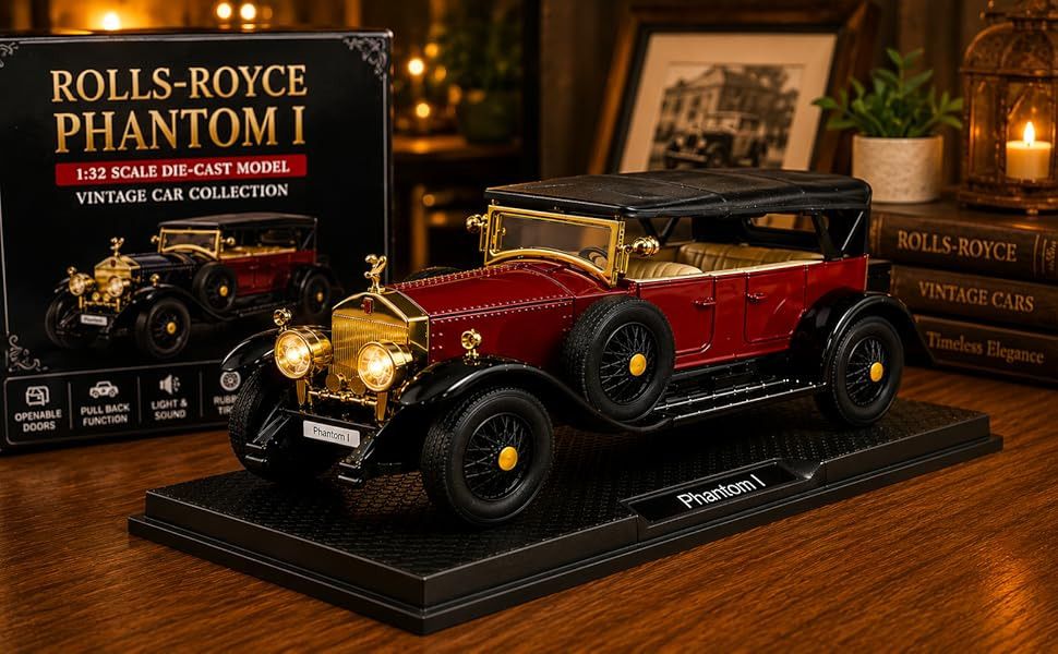 fraimingo Vintage Classic Die Cast Metal Car Toy with Pull Back Action, Opening Doors-picture-17