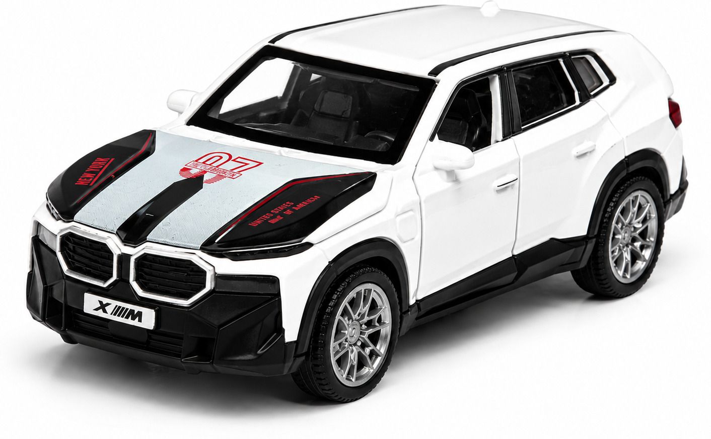 BMW Die Cast Metal Pull Back Toy Car with Openable Doors, LED Light & Sound-image-13