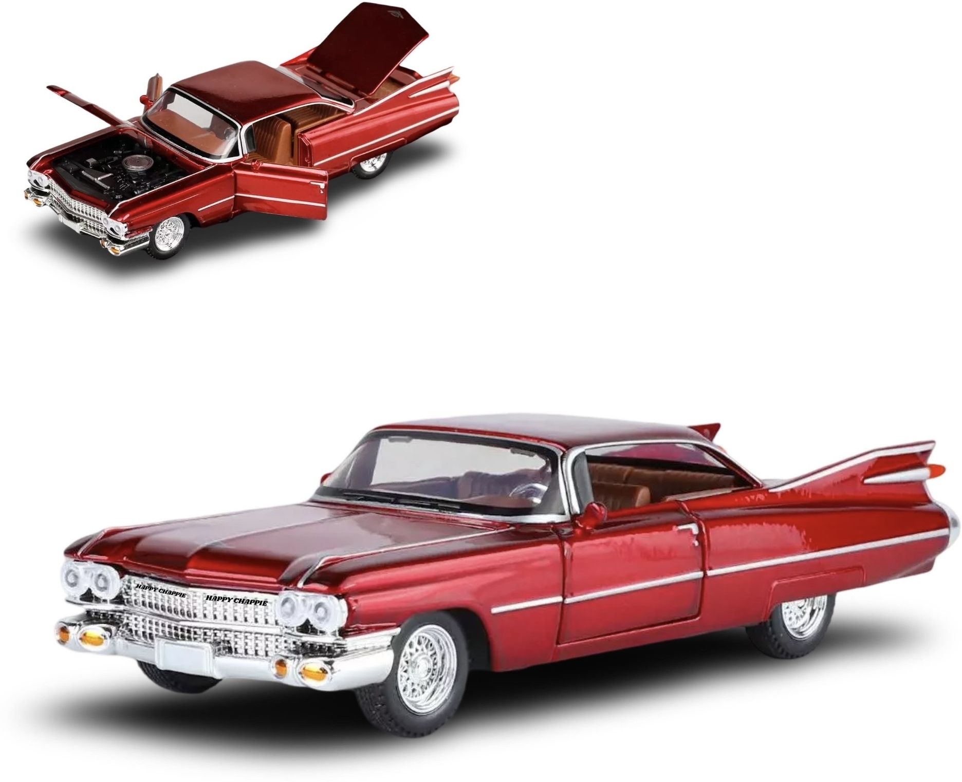 happy chappie Vintage Die-Cast Car Model 1:32 Scale | Alloy Metal Display Car (RED)-picture-30