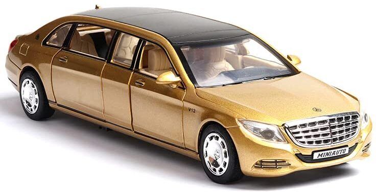 Diecast Mercedes Maybach S650 Limousine Toy Car Scale Model,Pull Back Vehicles