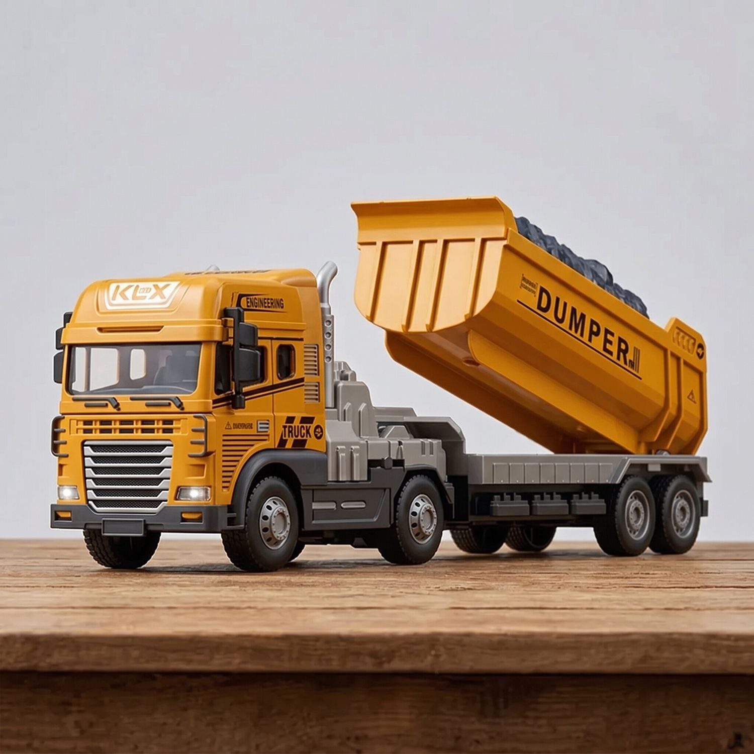 darvice Diecast Truck Toy For Kids Light Sound Music Metal Head Dumper Truck Toy-picture-10