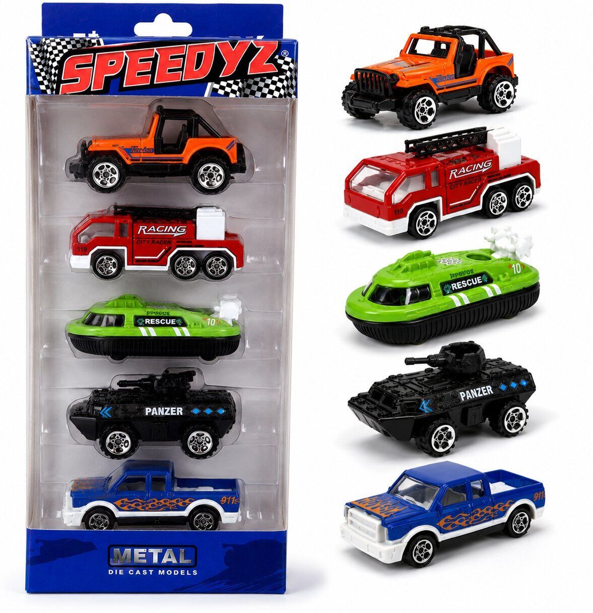 zunbella Die-Cast Metal Adventure Vehicle Set with Free Wheel Action Toy Cars for Kids-picture-20
