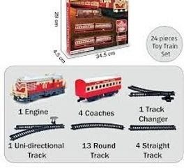 Plastic passenger train with track changer 1 engine and 4 coaches-image-19